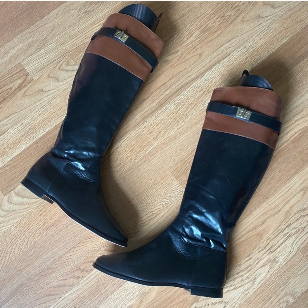 Cole Haan Black and Brown Women's Riding Boots. SIZE 9